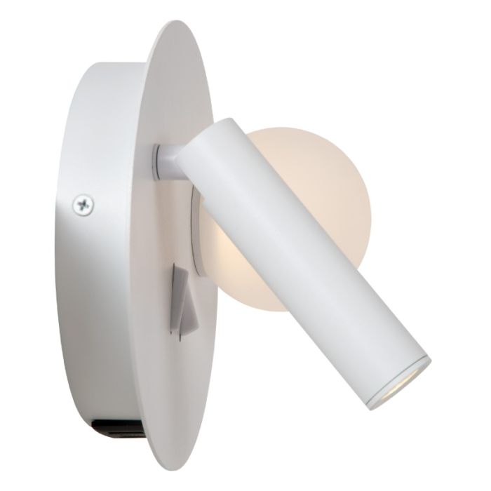 Weiße Bettlampe Modern, Matiz, 3,5W, 3000K LED, mit Schalter