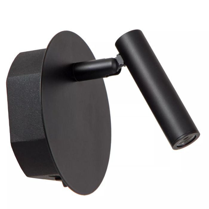 Schwarze Bettlampe Modern, Jolijn, 2W, 3000K LED, mit Schalter