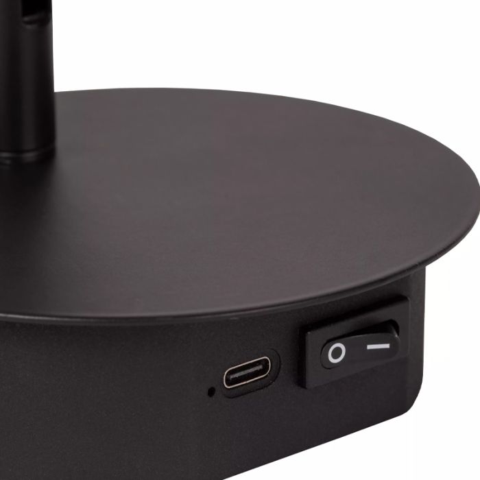 Schwarze Bettlampe Modern, Jolijn, 2W, 3000K LED, mit Schalter