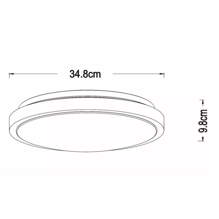 Weiße Badezimmer Deckenleuchte Modern, Dasher, 18W, 2700K LED, IP44