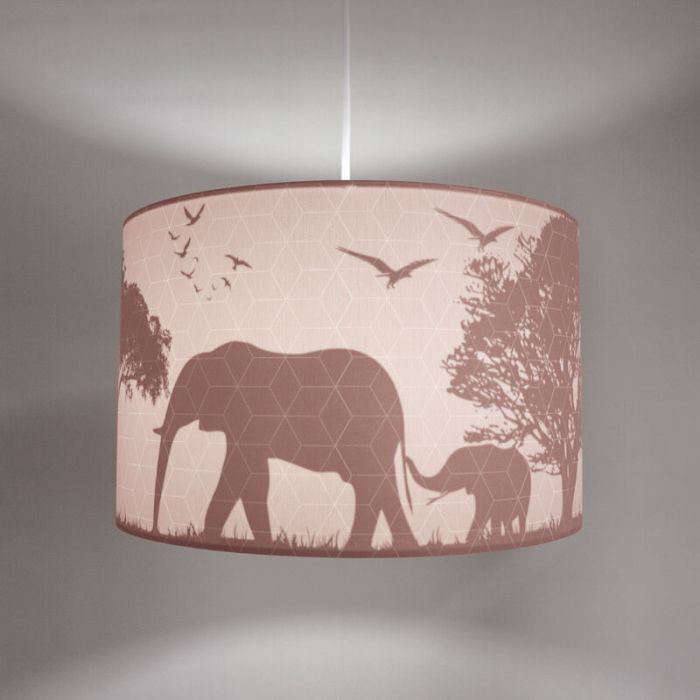 Pink Kinder Pendelleuchte Safari, Stoff