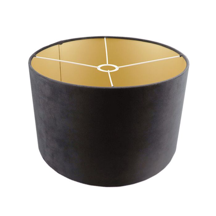 Schwarze Lampenschirm Madelyn, Stoff, modern