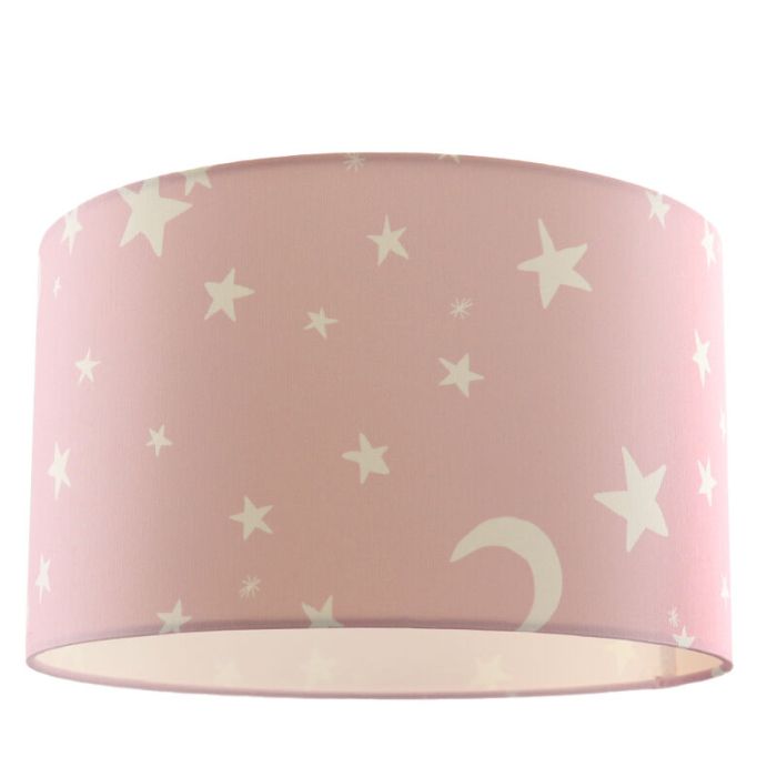 Stoff Kinder Deckenleuchte Pink, Stars