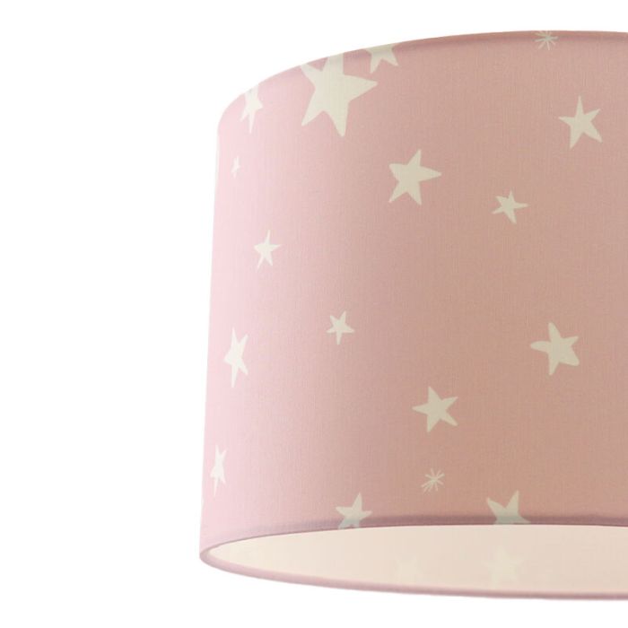Stoff Kinder Deckenleuchte Pink, Stars