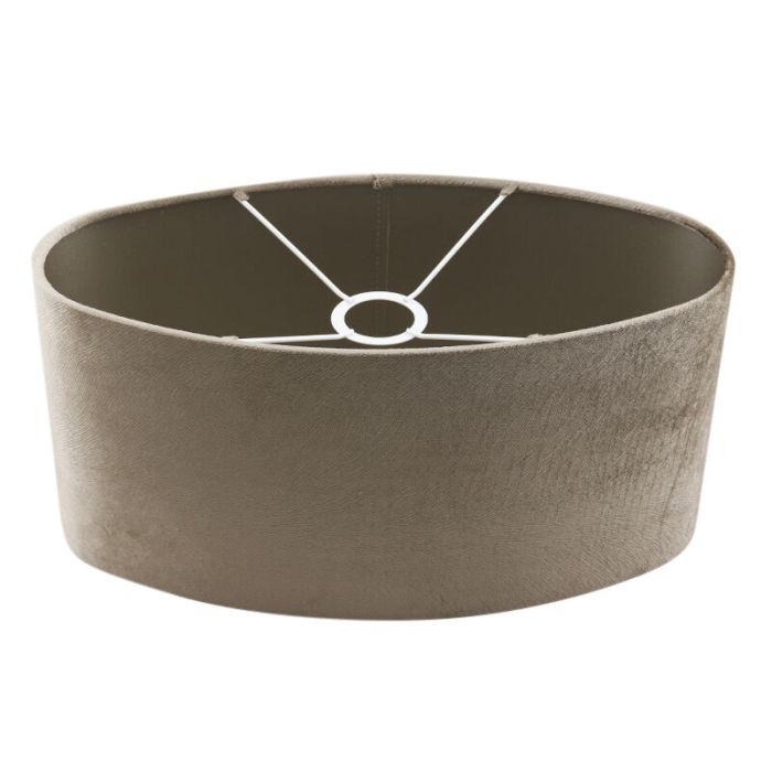 40 cm Ovaler Samt Lampenschirm Taupe, Rody