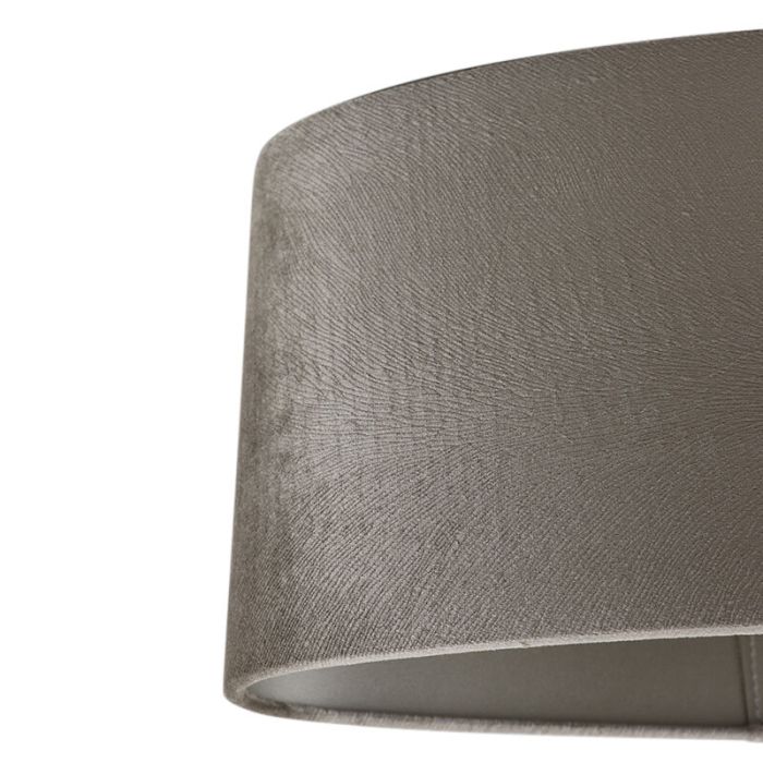 40 cm Ovaler Samt Lampenschirm Taupe, Rody