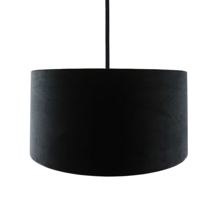 Pendelleuchte Urvin, Schwarz/gold Velours, 50 cm