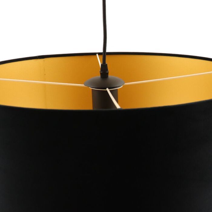 Pendelleuchte Urvin, Schwarz/gold Velours, 50 cm
