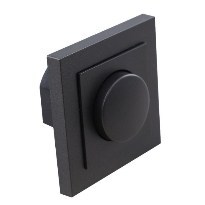 LED-Dimmer, 0,5 - 200W, mit anthrazit Abdeckrahmen und Zentralplatte