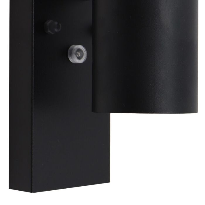 Moderne Außen Wandleuchte mit Dämmerungsmelder Schwarz, Pedro, IP44