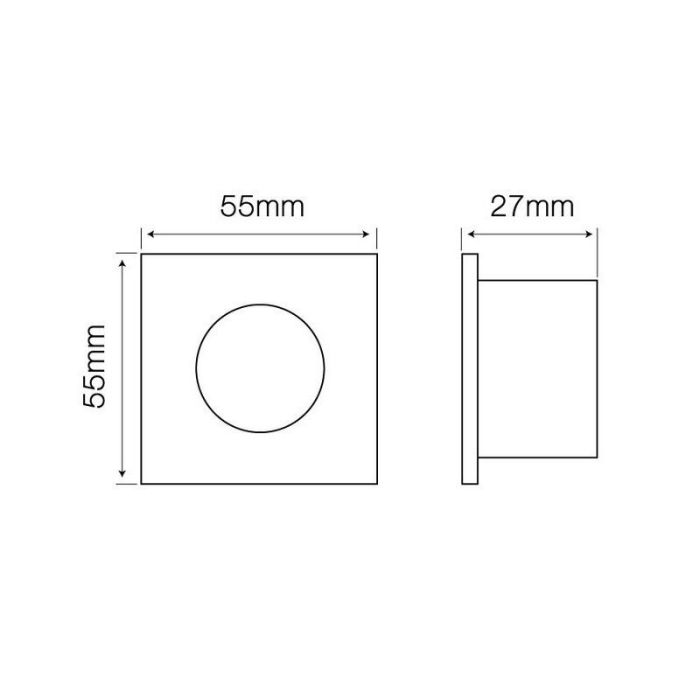 Silberne moderne Badezimmer Einbaustrahler Aluminium, Dorx, IP44