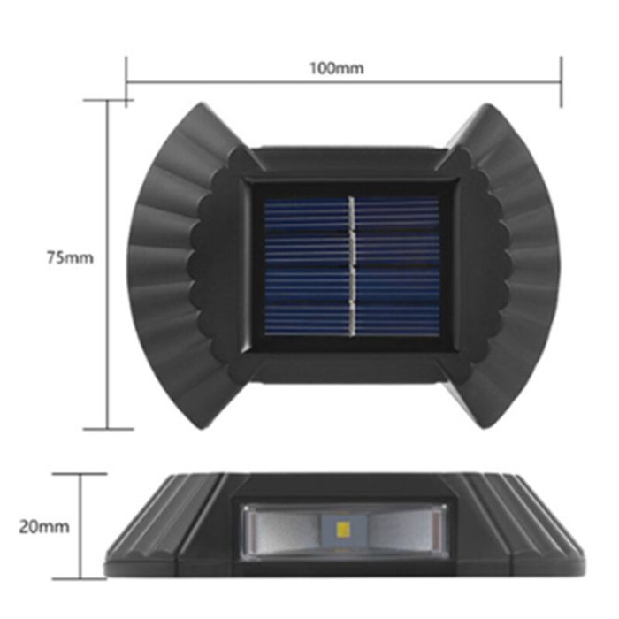 4 Schwarze Solar Außenstrahler, Pawan, 0,3W, 4500K LED, IP65