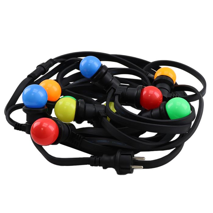 20m Lichterkette mit 20 farbigen Lampen