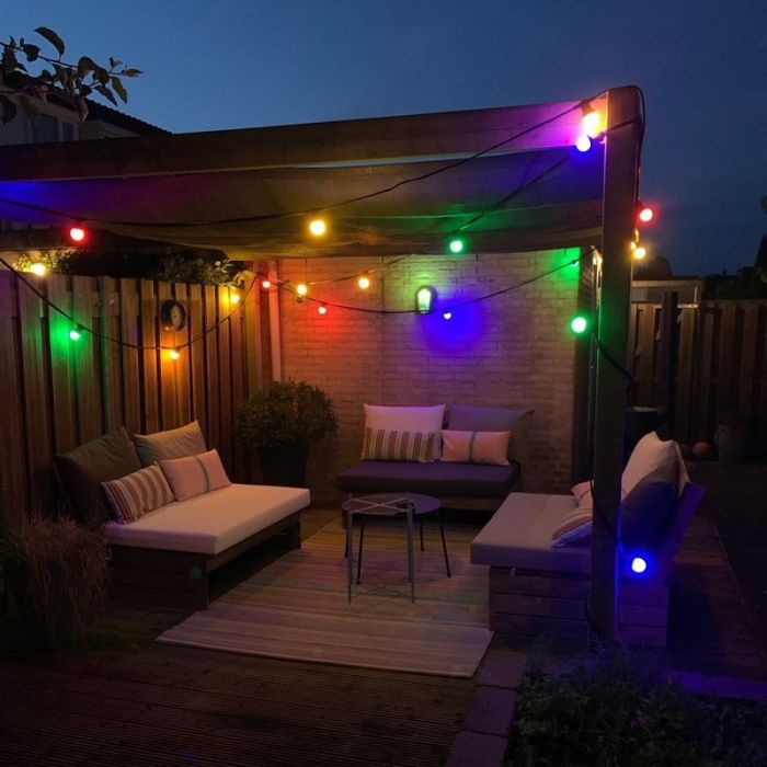 20m Lichterkette mit 20 farbigen Lampen