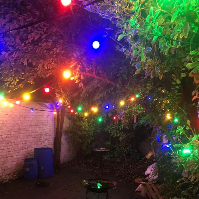 20m Lichterkette mit 20 farbigen Lampen