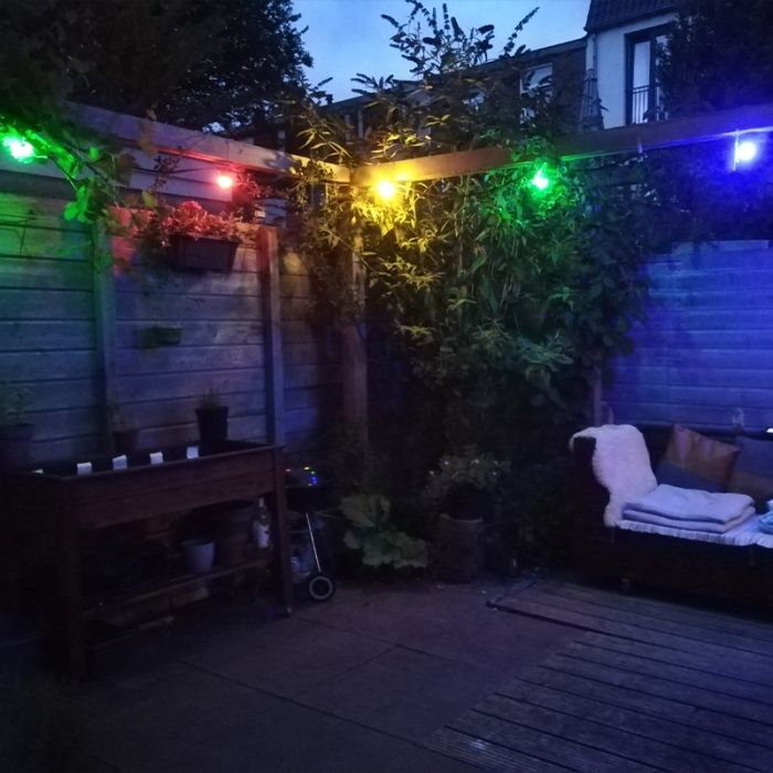 20m Lichterkette mit 20 farbigen Lampen