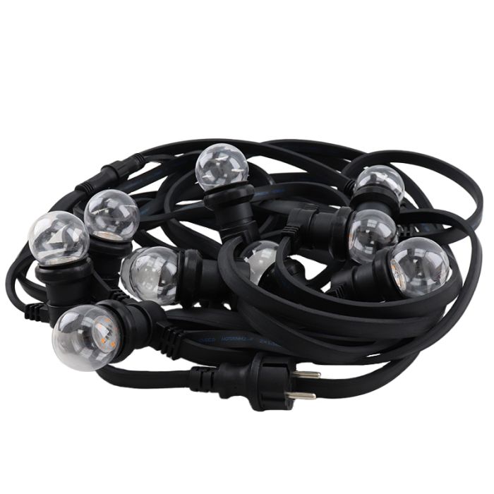 25m Lichterkette mit 25 transparenten Lampen