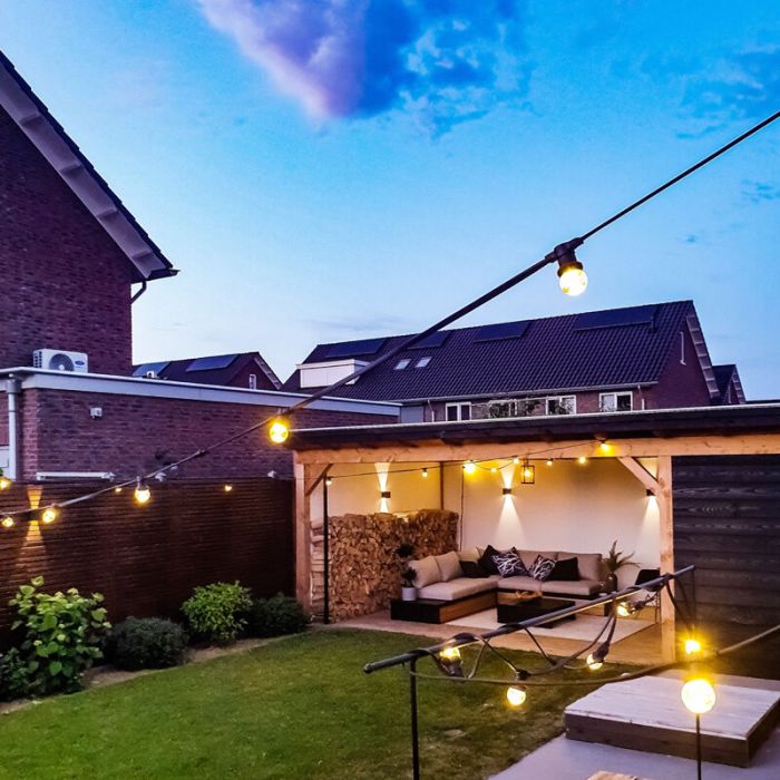 70m Lichterkette mit 70 transparenten Lampen