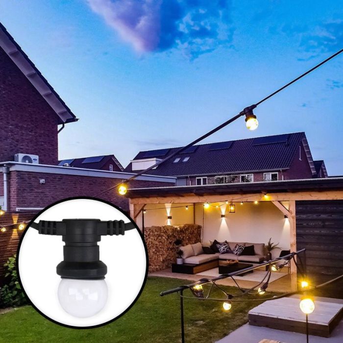 5m Lichterkette mit 10 transparenten Lampen
