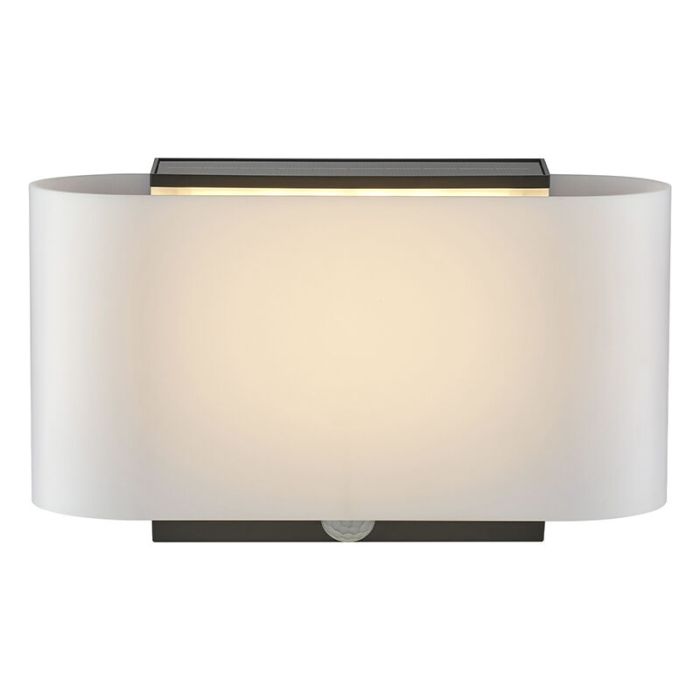 Weiße Solar Außen Wandleuchte Modern, Piola, IP44