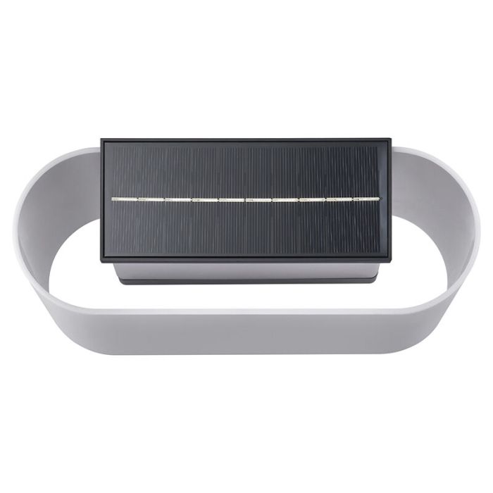 Weiße Solar Außen Wandleuchte Modern, Piola, IP44