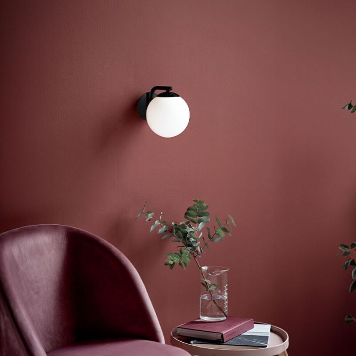 Schwarze Wandleuchte Design, Grant, mit Schalter