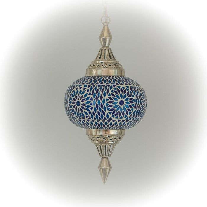 Blaue Mosaik Pendelleuchte Orientalisch, Aicha