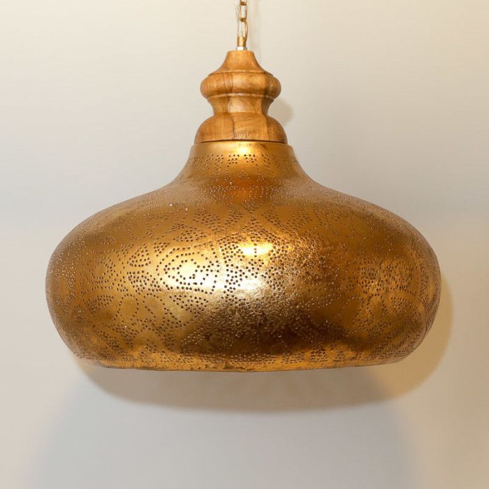 Goldene Pendelleuchte Orientalisch, Zina