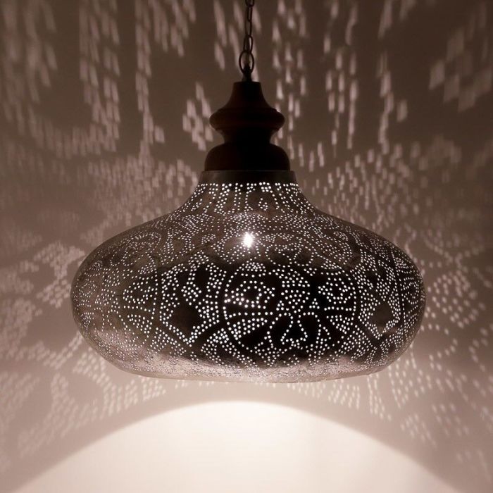 Silberne Pendelleuchte Orientalisch, Zina