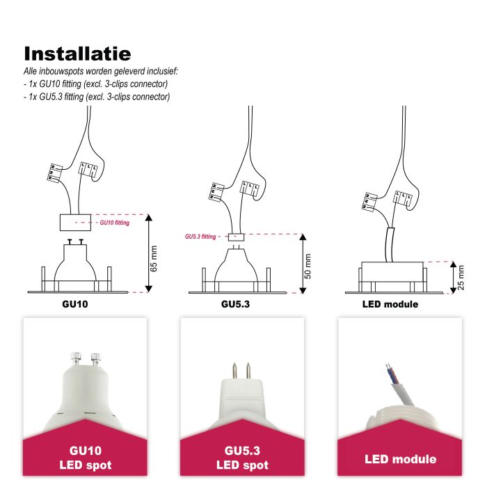 Aluminium Einbaustrahler Weiß, Rudo