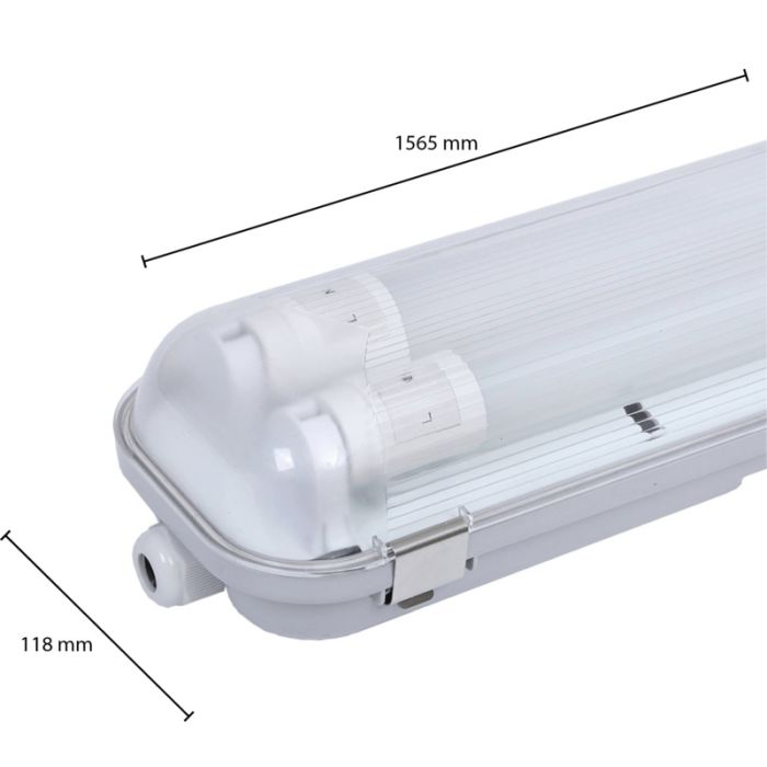 150 cm wasserdichte LED-Leuchtstofflampe – Suyata – für 2 Leuchtstoffröhren – IP65