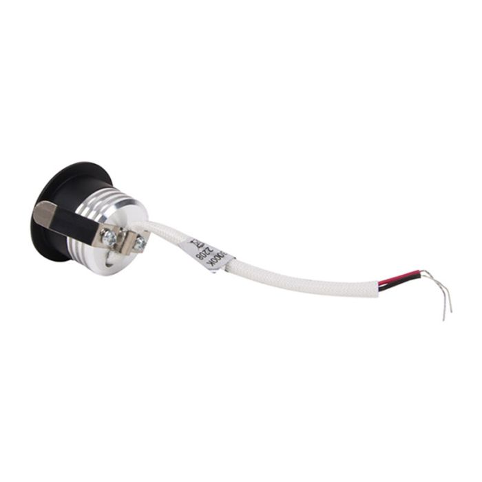 Schwarze Mini Einbaustrahler Aluminium, Philomena, 1,5W, 2700K LED, IP44