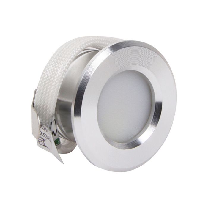 Silberne Mini Einbaustrahler Aluminium, Philomena, 1,5W, 3000K LED, IP44
