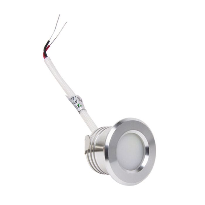 Silberne Mini Einbaustrahler Aluminium, Philomena, 1,5W, 3000K LED, IP44