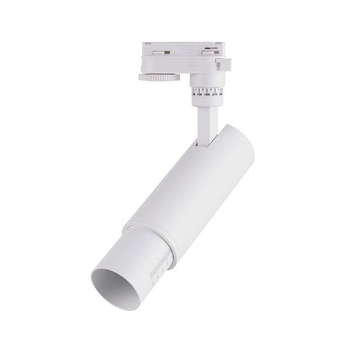 Weißer 3-Phasen-LED-Schienenstrahler Rosella, 10W, weißer Schalter, Pro