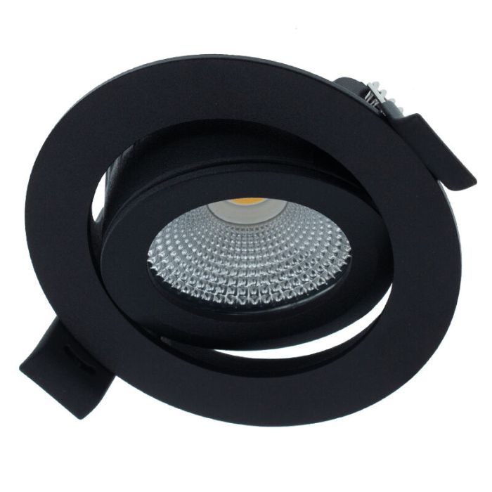 Schwarze Einbaustrahler Aluminium, Wimke, 5W, 2700K LED, IP44