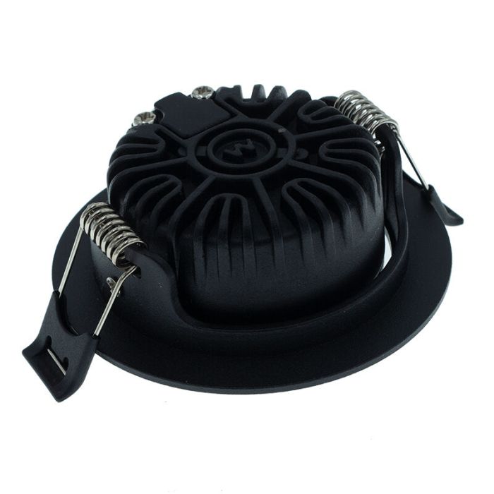 Schwarze Einbaustrahler Aluminium, Wimke, 5W, 2700K LED, IP44