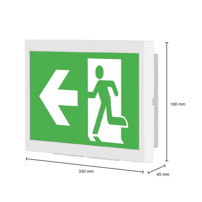 Wandeinbau-/Aufbau-Notbeleuchtung, 3 W, 6000 K LED, IP40