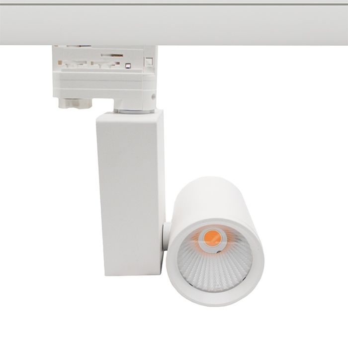 Weißer 3-Phasen-LED-Schienenstrahler Deena, 38W, 3000K, Pro