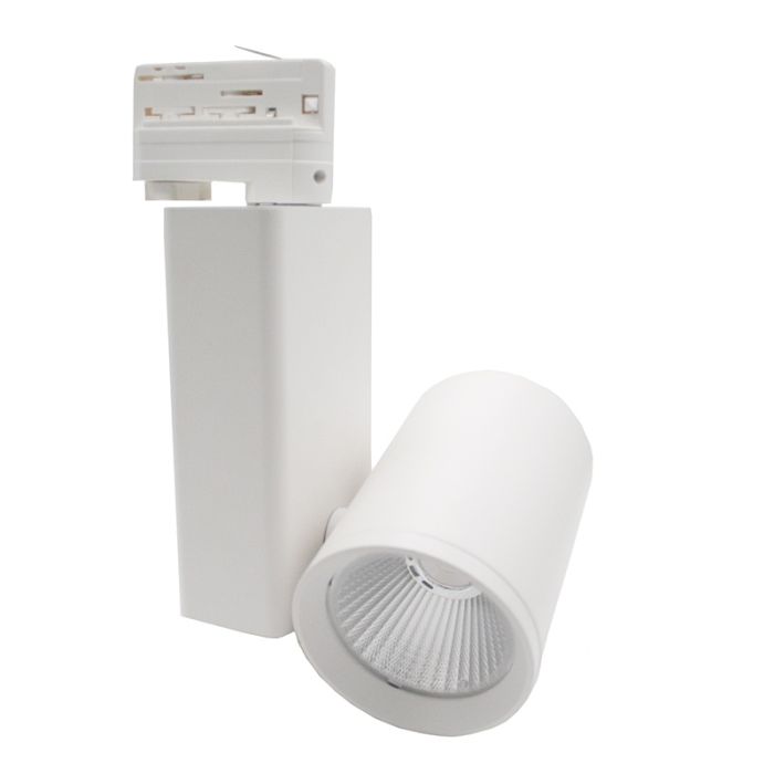 Weißer 3-Phasen-LED-Schienenstrahler Deena, 38W, 3000K, Pro