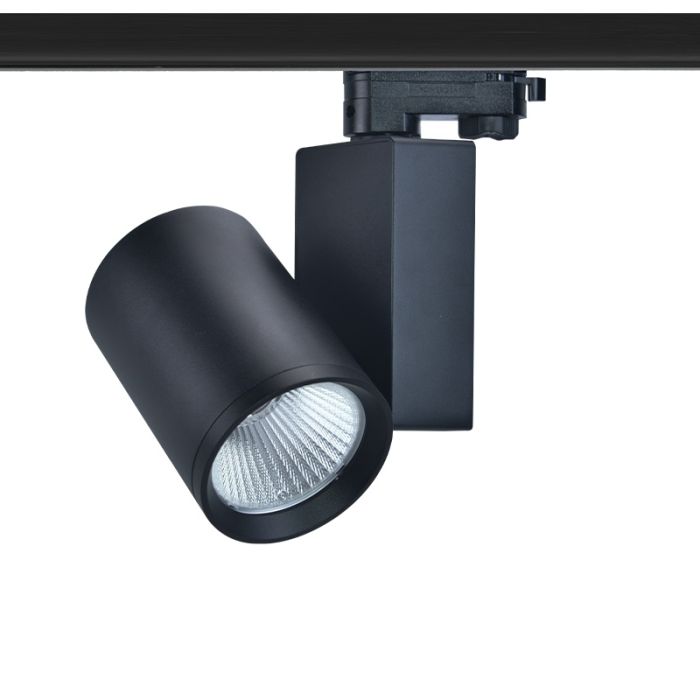 Schwarzer 3-Phasen-LED-Schienenstrahler Deena, 18W, 3000K, Pro