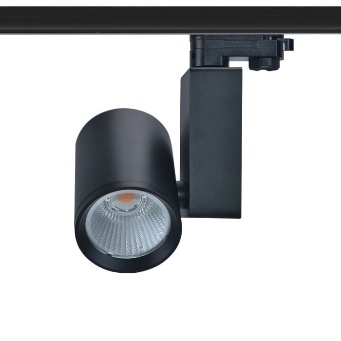 Schwarzer 3-Phasen-LED-Schienenstrahler Deena, 18W, 3000K, Pro