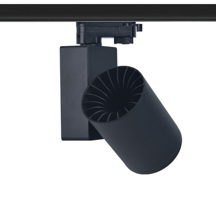 Schwarzer 3-Phasen-LED-Schienenstrahler Deena, 18W, 3000K, Pro