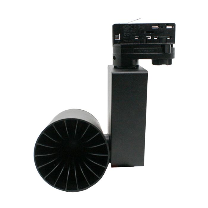 Schwarzer 3-Phasen-LED-Schienenstrahler Deena, 28W, 3000K, Pro