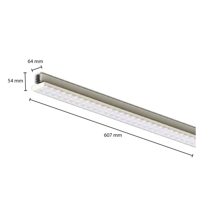 Weiße 3-Phasen-Schienenleuchte Tora, 27W, 3000K, 60 cm, Pro