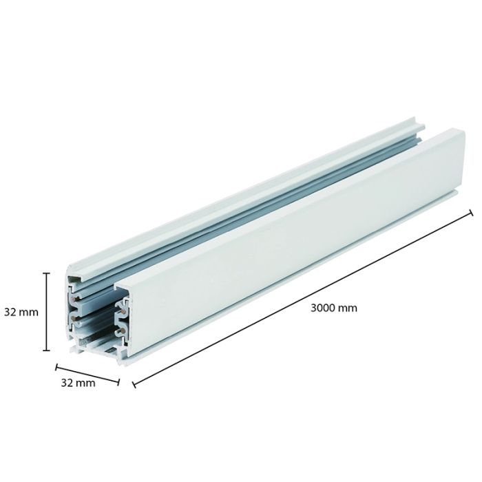 3-Phasen-Schiene, 3 Meter, weiß, Pro