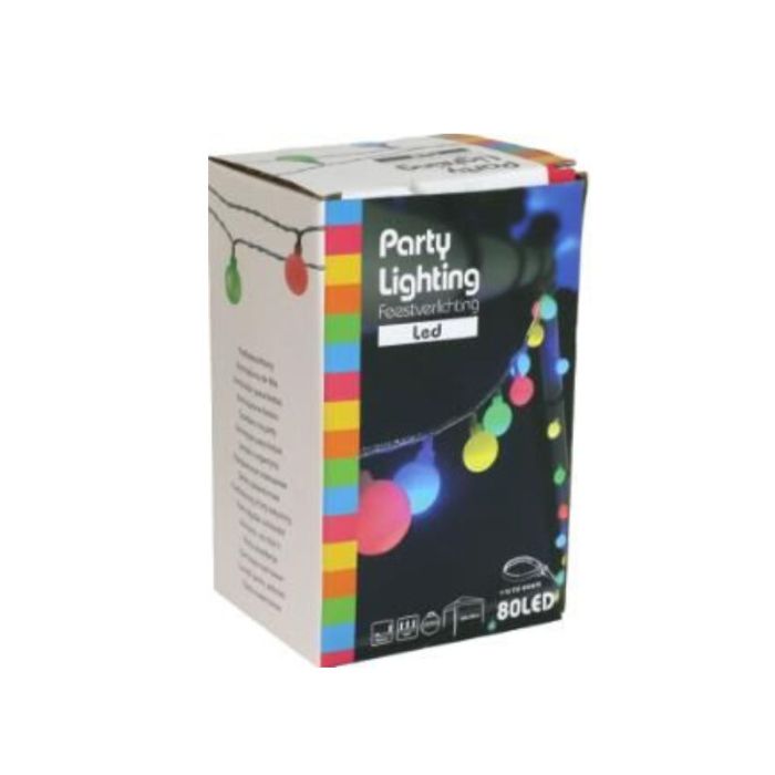 16m LED Weihnachtsbeleuchtung draußen, 80 farbige Balllichter