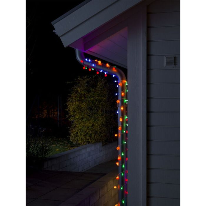 16m LED Weihnachtsbeleuchtung draußen, 80 farbige Balllichter