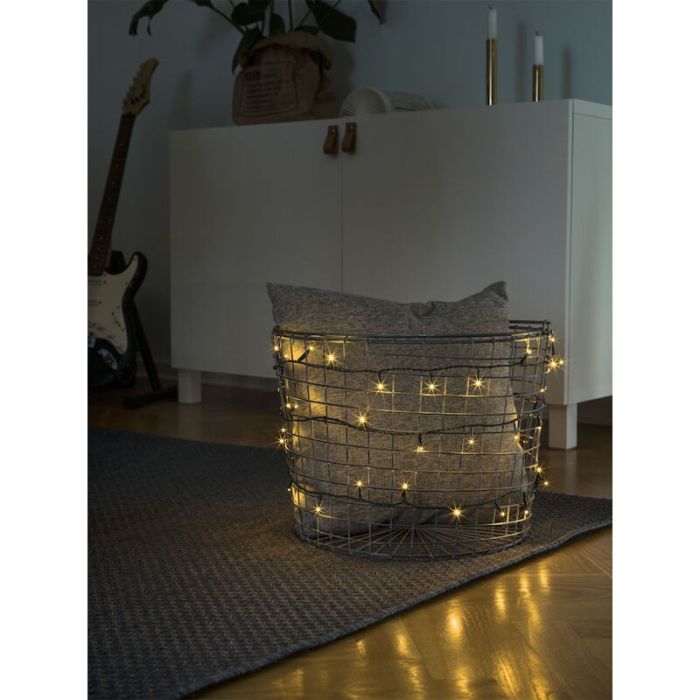 1,8 m LED Weihnachtsbeleuchtung an Batterie, 24 Lampen, drinnen und draußen