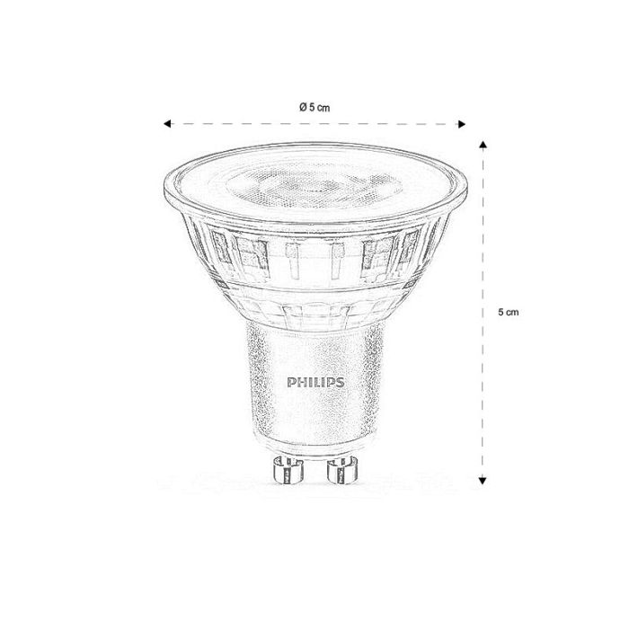 Philips GU10 LED-Lampe, Pascal, transparent, 4,6w, 2700K